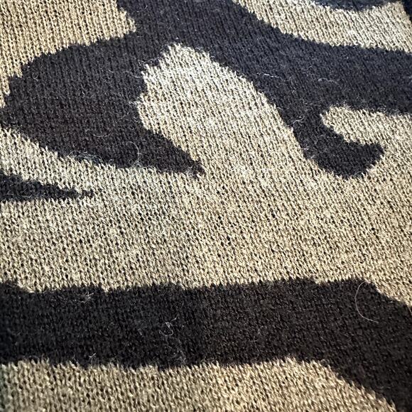 Brochu Walker Animal Print Sweater Green Black Back Zip Long Sleeve Size - Picture 12 of 15